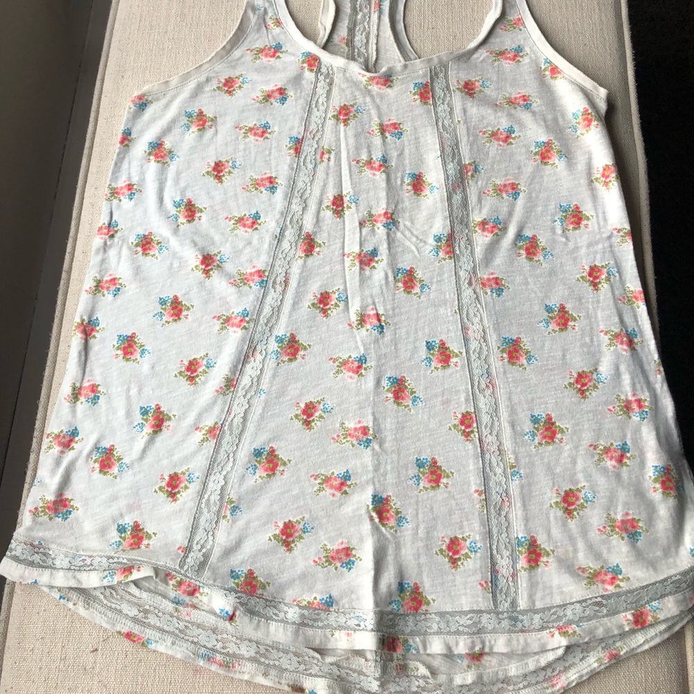 Floral racer back aerie tank top size small